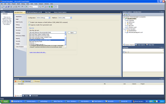 Code Analysis page